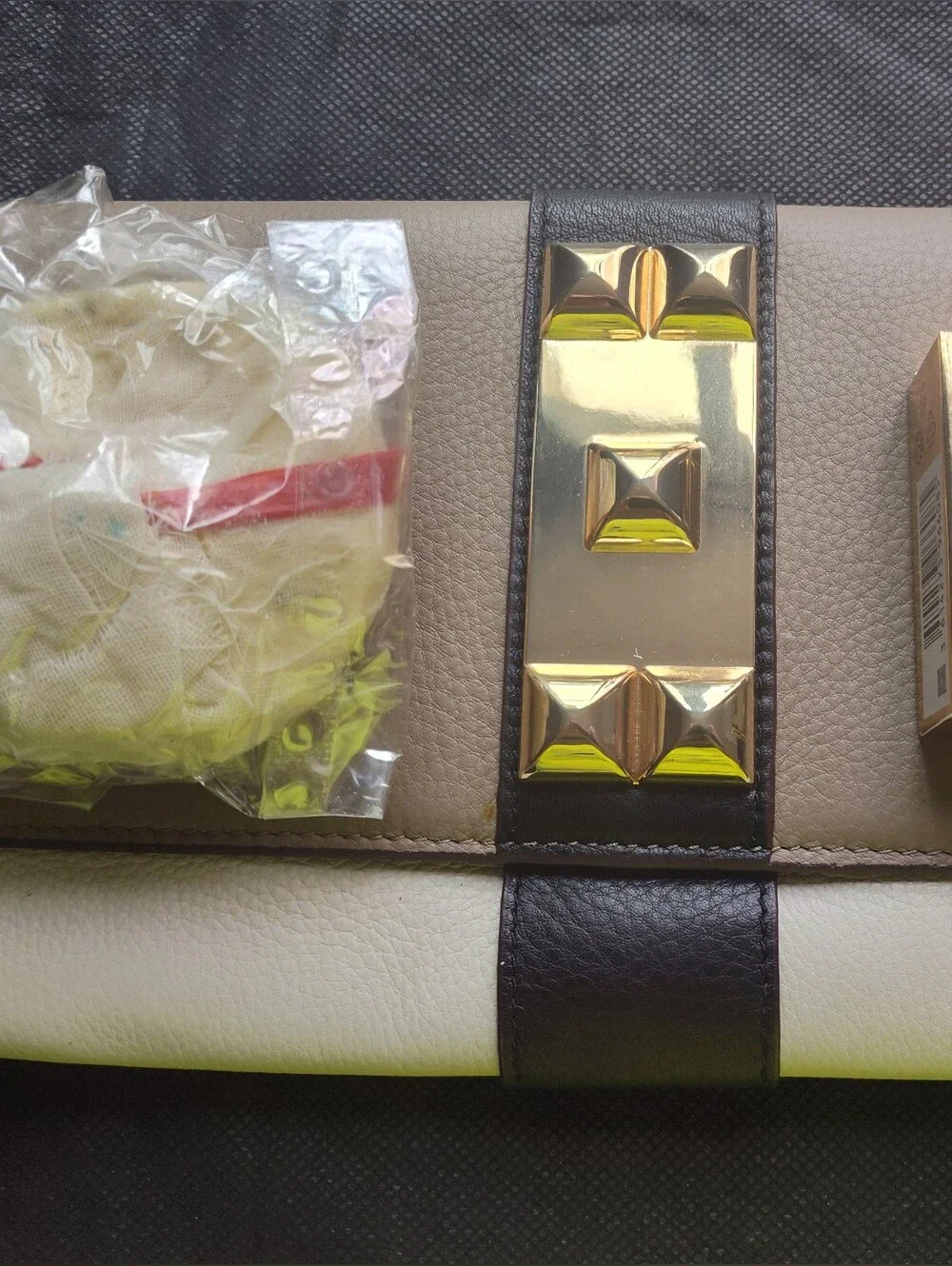 Vince Camuto Leather Clutch Gold Stud Stuff The Bag Back To School Show